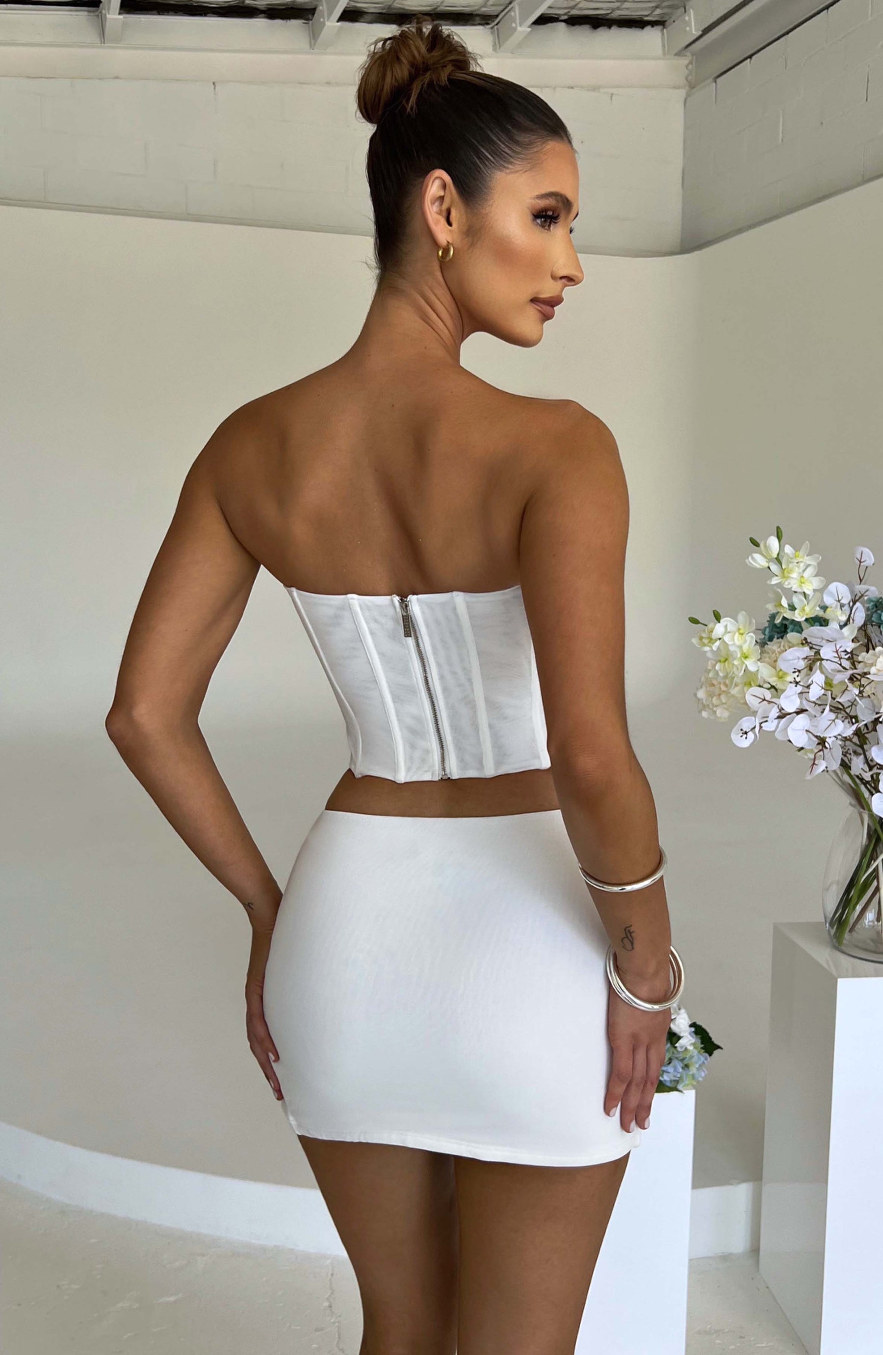Alina Mini Skirt - White Babyboo Fashion