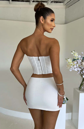 Alina Mini Skirt - White Babyboo Fashion