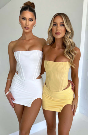 Alina Mini Skirt - White Babyboo Fashion