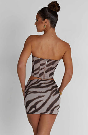 Alina Mini Skirt - Zebra Print L.F