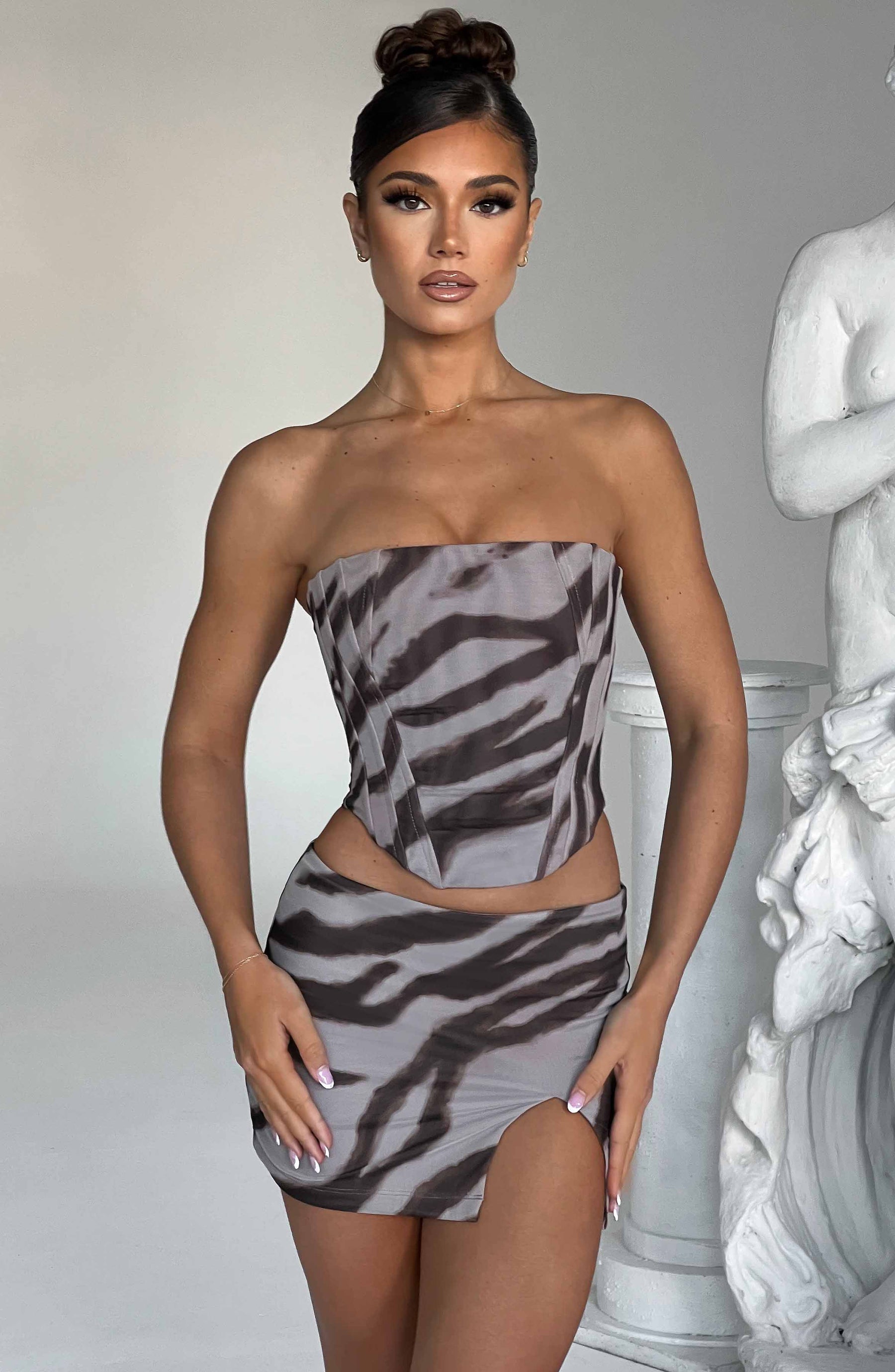 Alina Mini Skirt - Zebra Print L.F