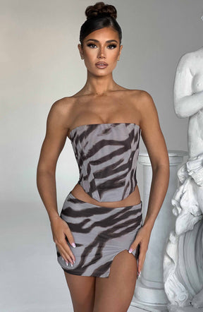 Alina Mini Skirt - Zebra Print L.F