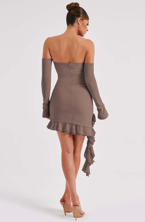 Alix Mini Dress - Chocolate J.F