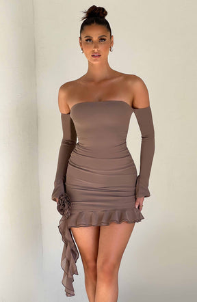 Alix Mini Dress - Chocolate J.F