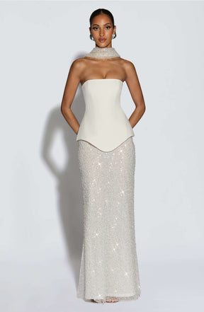 Allaire Maxi Skirt - Ivory Ryvelle