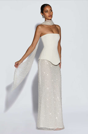 Allaire Maxi Skirt - Ivory Ryvelle