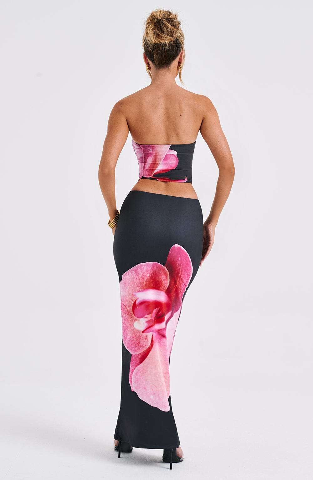 Allegra Maxi Skirt - Black Floral Print DIA