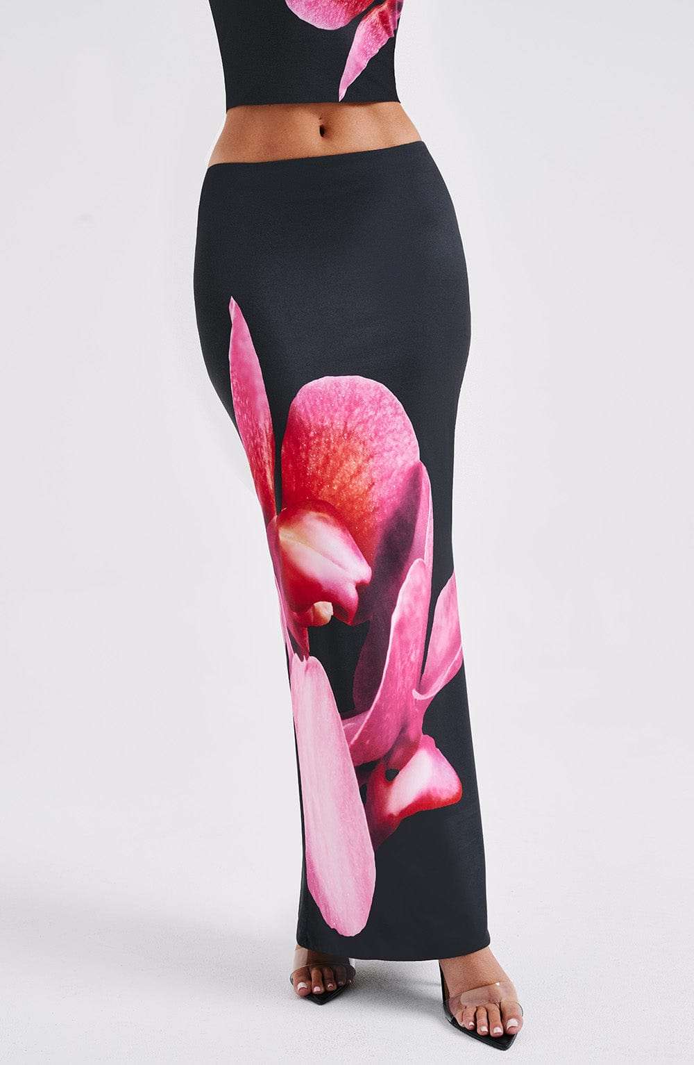 Allegra Maxi Skirt - Black Floral Print DIA