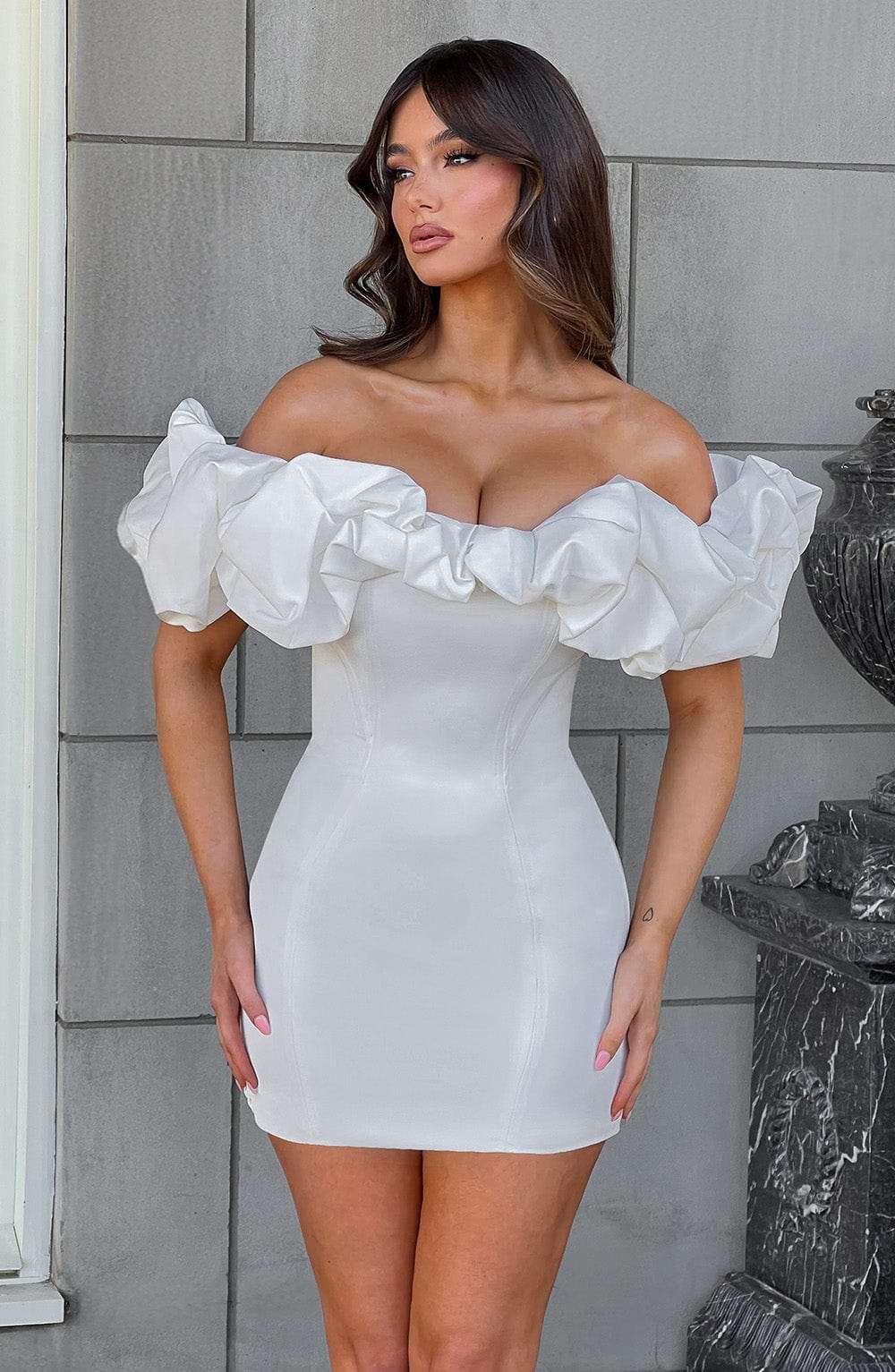 Allie Mini Dress - White C.F