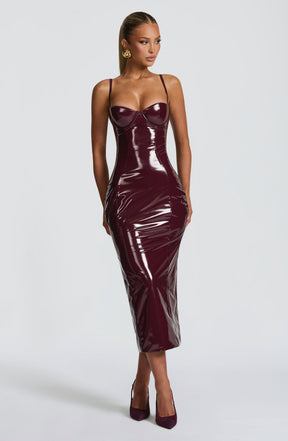 Amala Midi Dress - Cherry Lacquer DIA