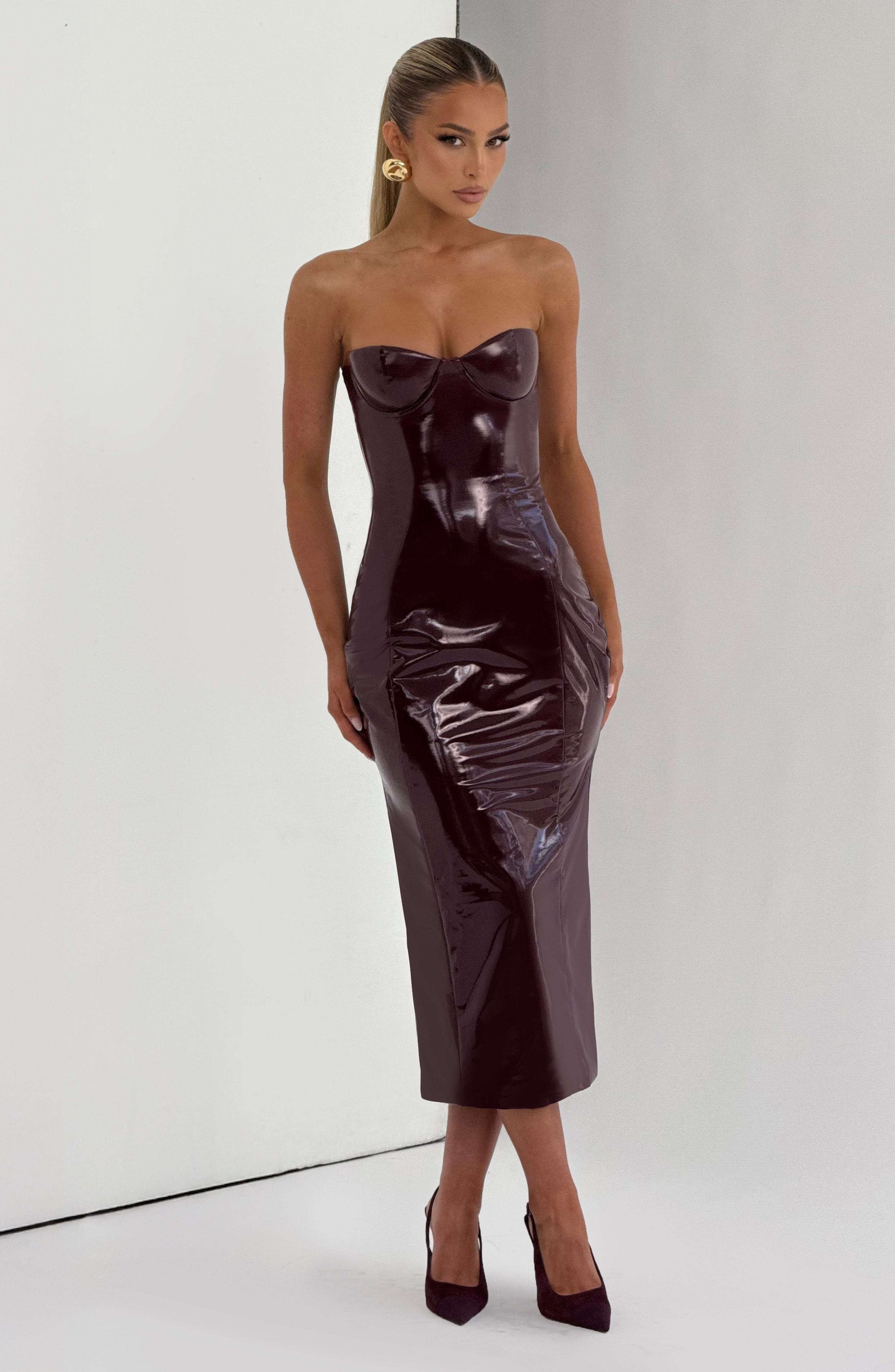 Amala Midi Dress - Cherry Lacquer DIA