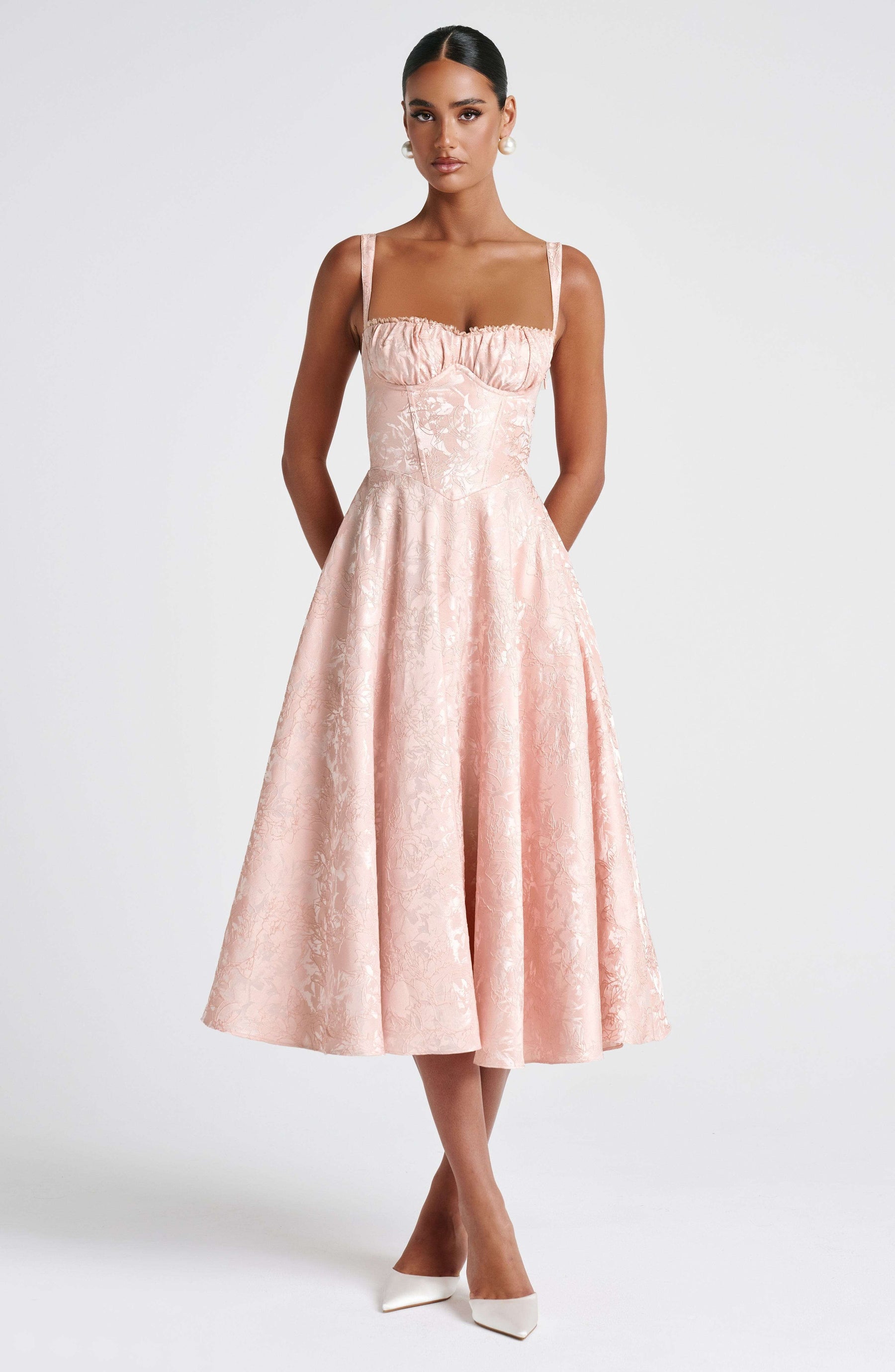 Amity Midi Dress - Soft Peach R.F