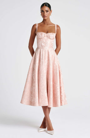 Amity Midi Dress - Soft Peach R.F
