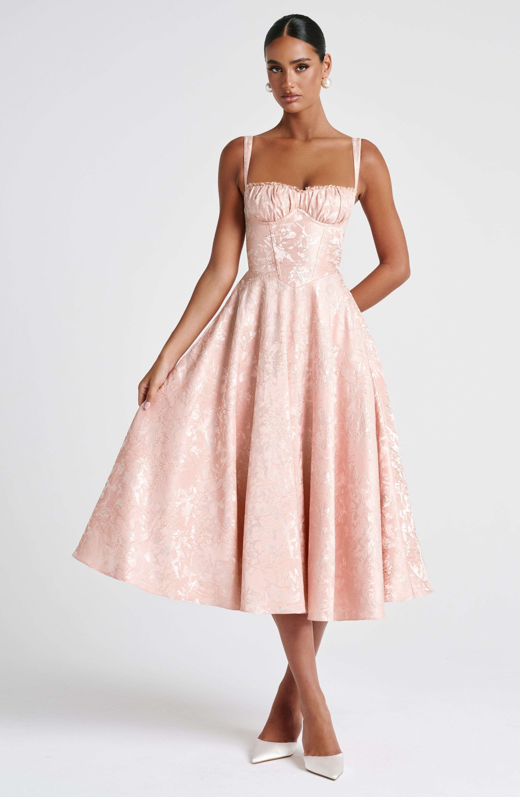 Amity Midi Dress - Soft Peach R.F