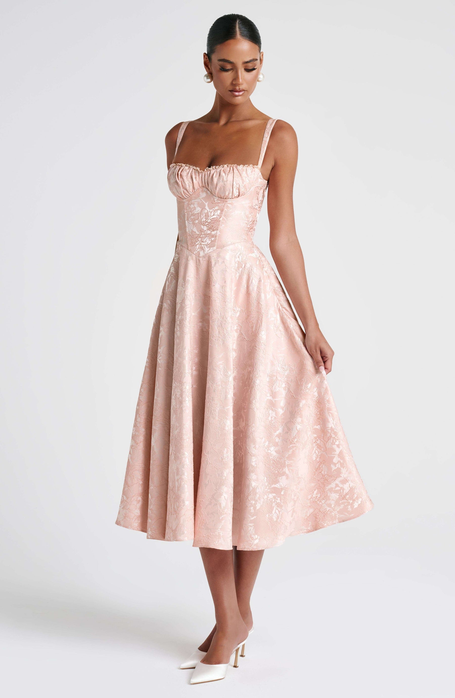 Amity Midi Dress - Soft Peach R.F