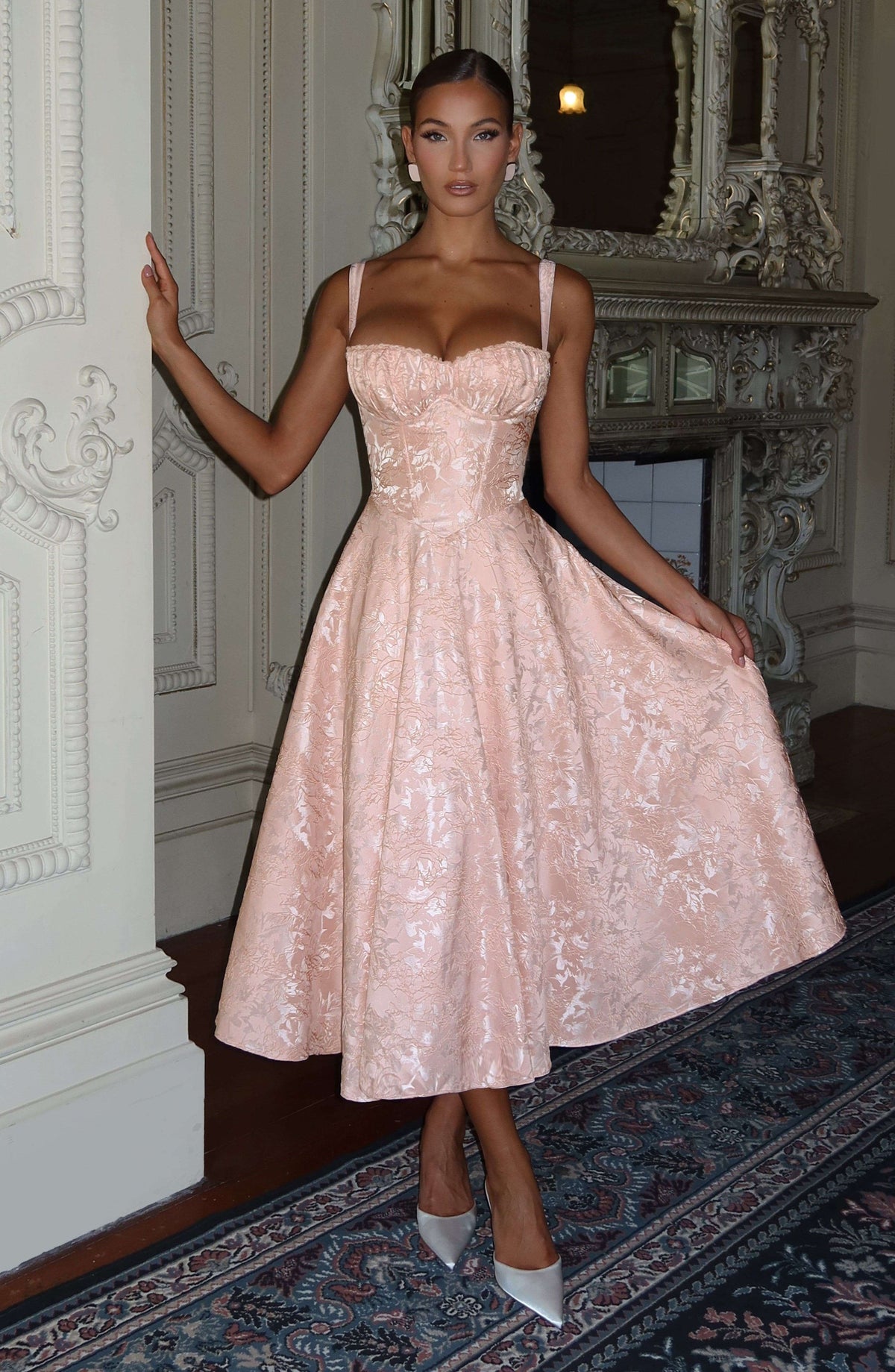 Amity Midi Dress - Soft Peach R.F