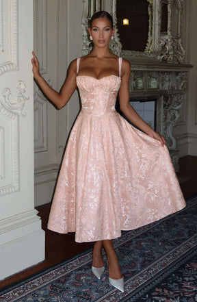 Amity Midi Dress - Soft Peach R.F