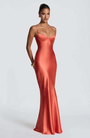 Amorette Maxi Dress - Burnt Orange Ryvelle