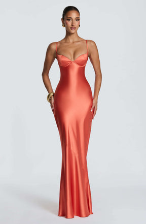 Amorette Maxi Dress - Burnt Orange Ryvelle