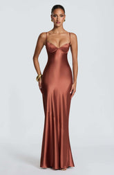 Amorette Maxi Dress - Rust Ryvelle