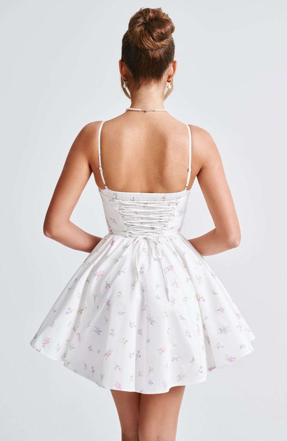 Analeigh Mini Dress - White Multi Floral Print M.T