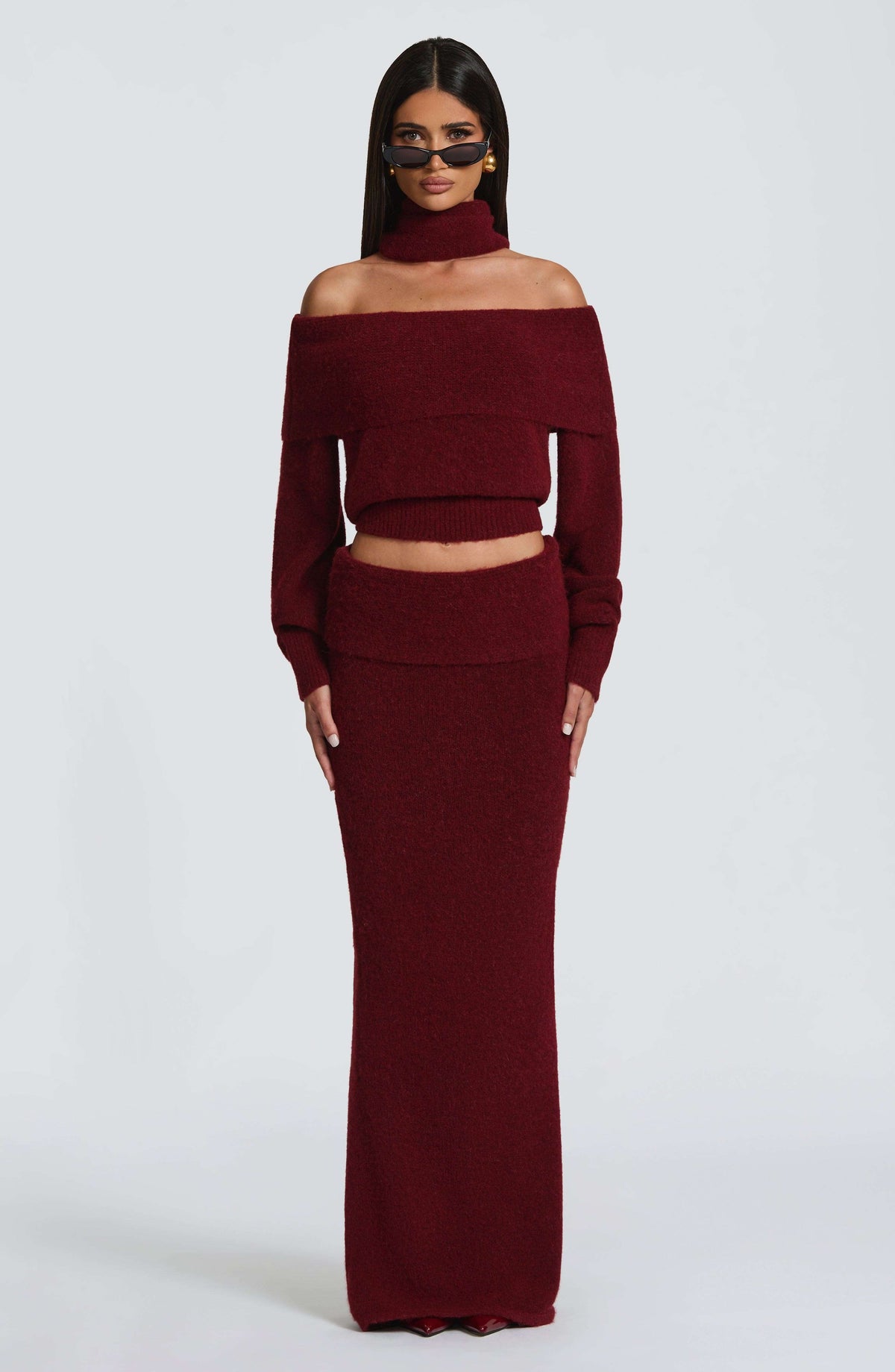 Andie Maxi Skirt - Burgundy Ryvelle