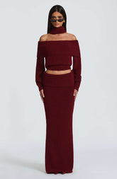 Andie Maxi Skirt - Burgundy Ryvelle