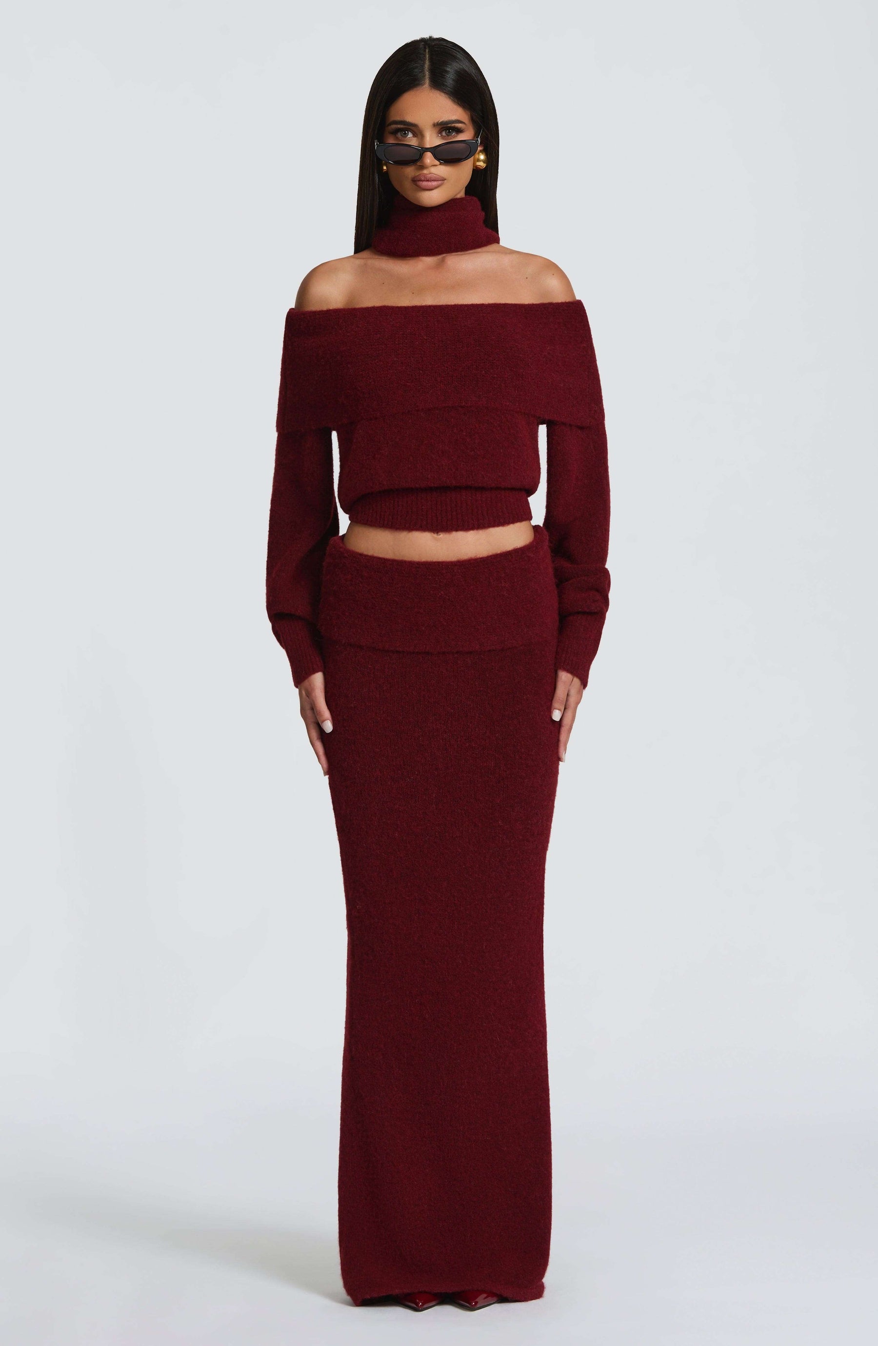Andie Maxi Skirt - Burgundy Ryvelle