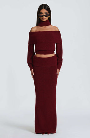 Andie Maxi Skirt - Burgundy Ryvelle