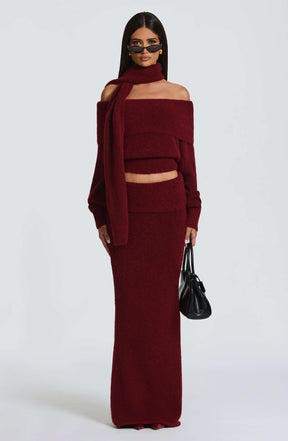 Andie Maxi Skirt - Burgundy Ryvelle