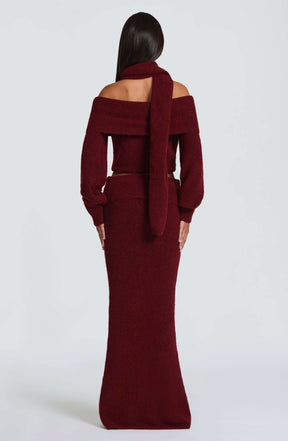 Andie Maxi Skirt - Burgundy Ryvelle