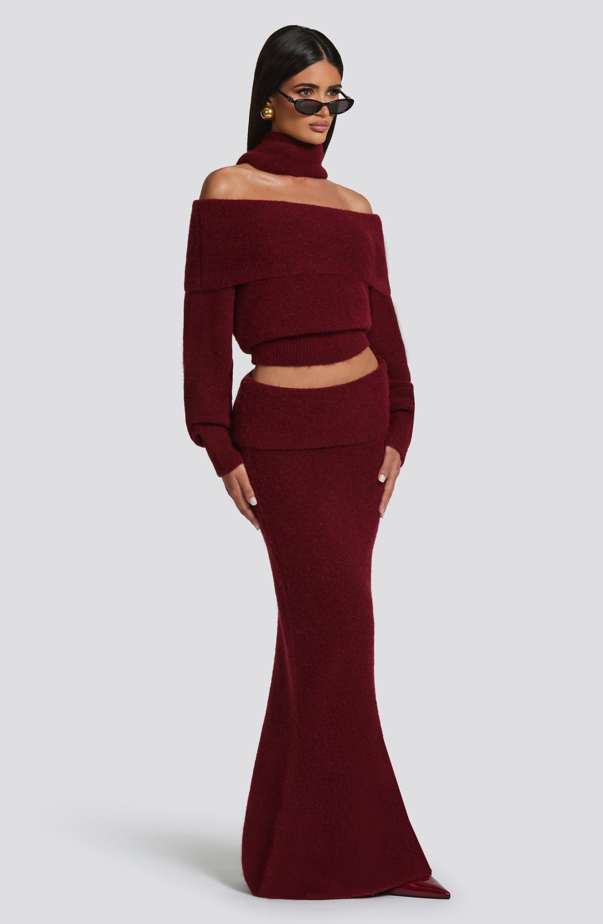 Andie Maxi Skirt - Burgundy Ryvelle