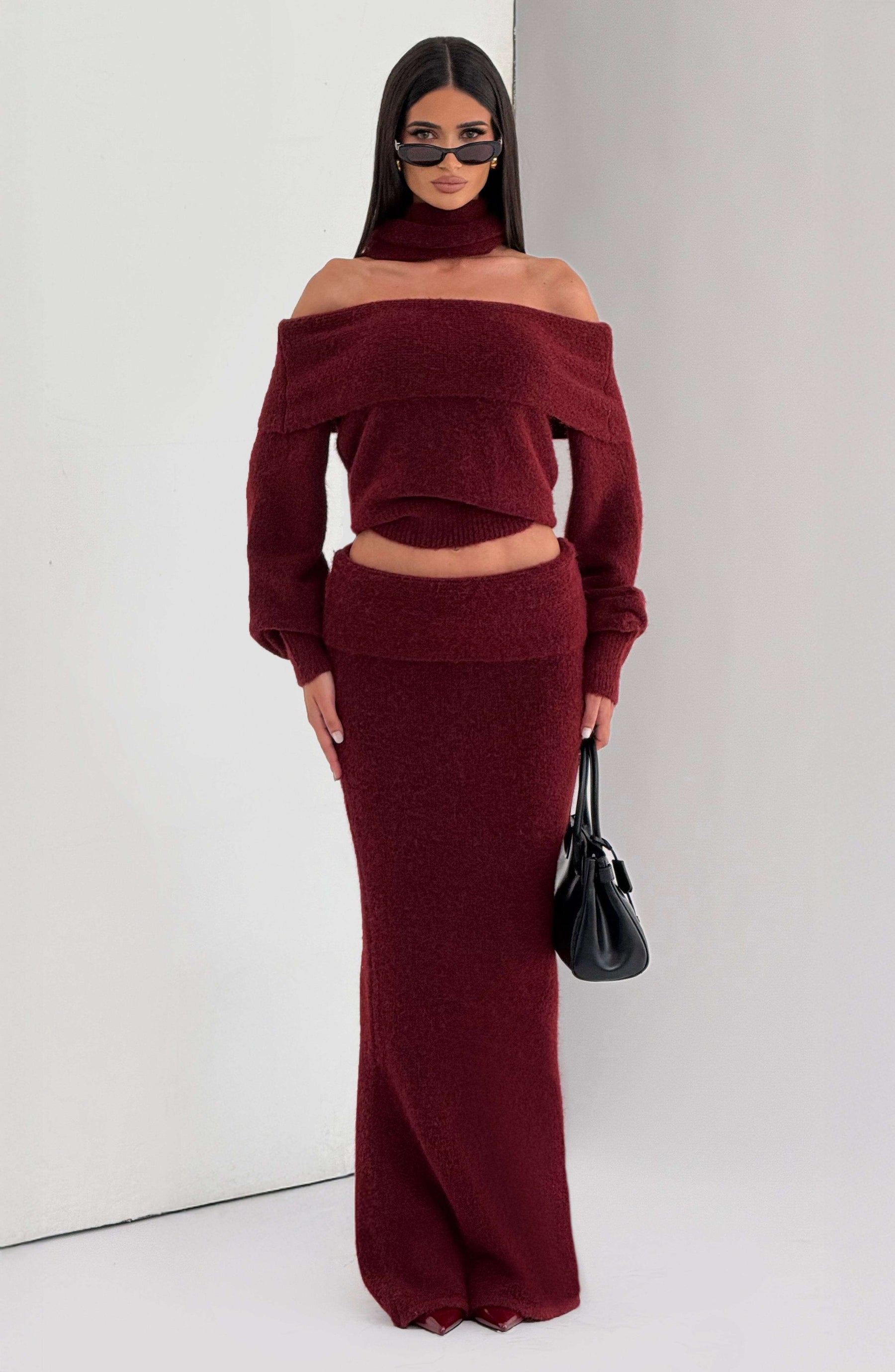Andie Maxi Skirt - Burgundy Ryvelle