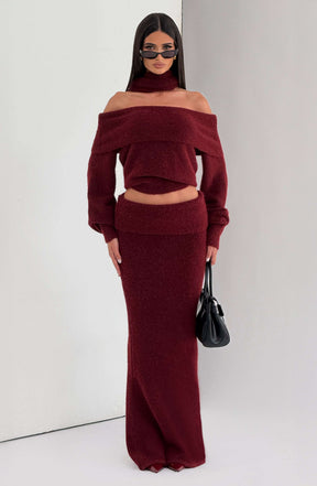 Andie Maxi Skirt - Burgundy Ryvelle