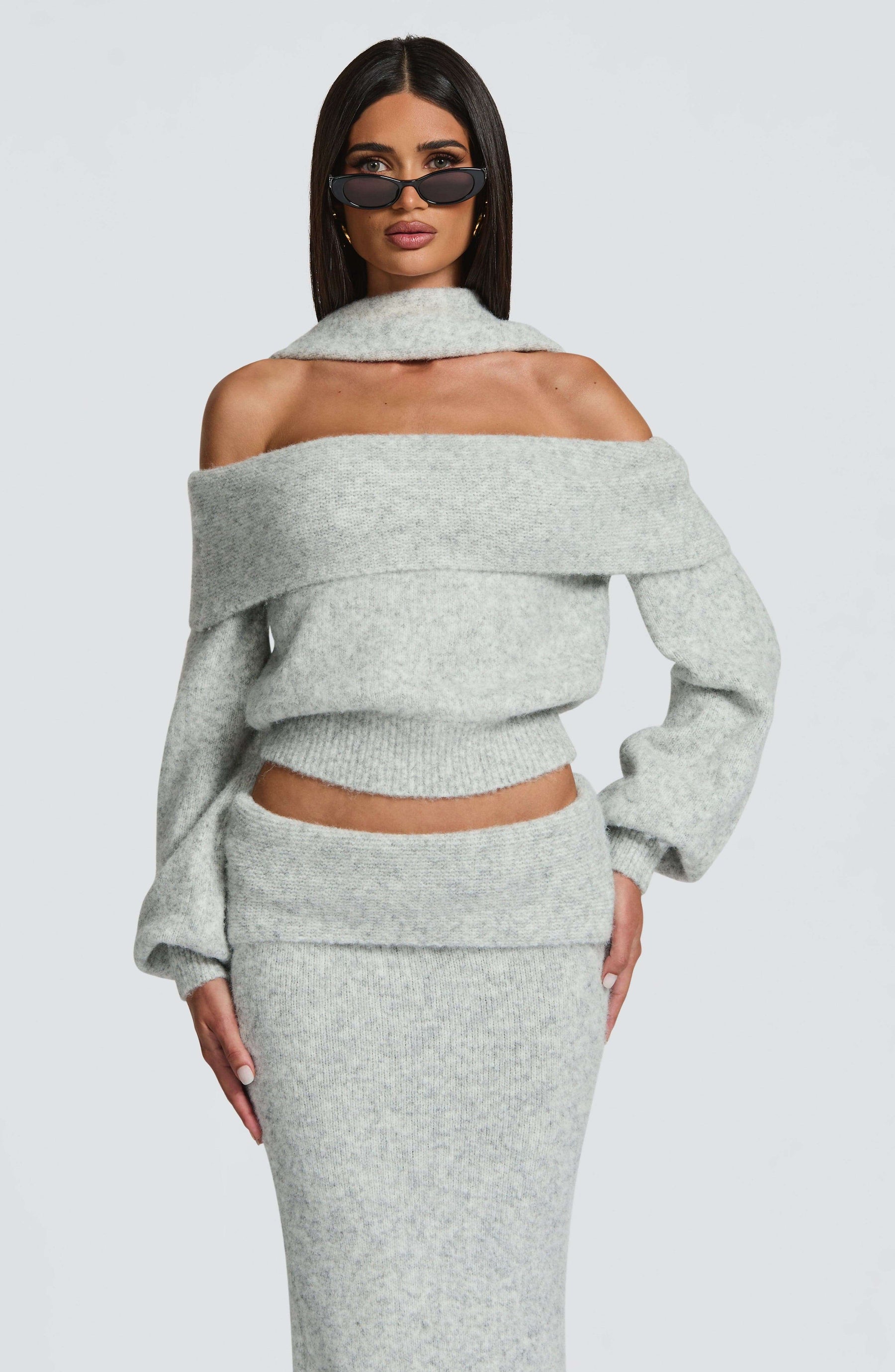 Andie Maxi Skirt - Light Grey Marl T.T