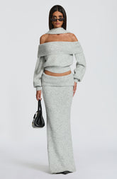 Andie Maxi Skirt - Light Grey Marl T.T