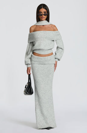 Andie Maxi Skirt - Light Grey Marl T.T