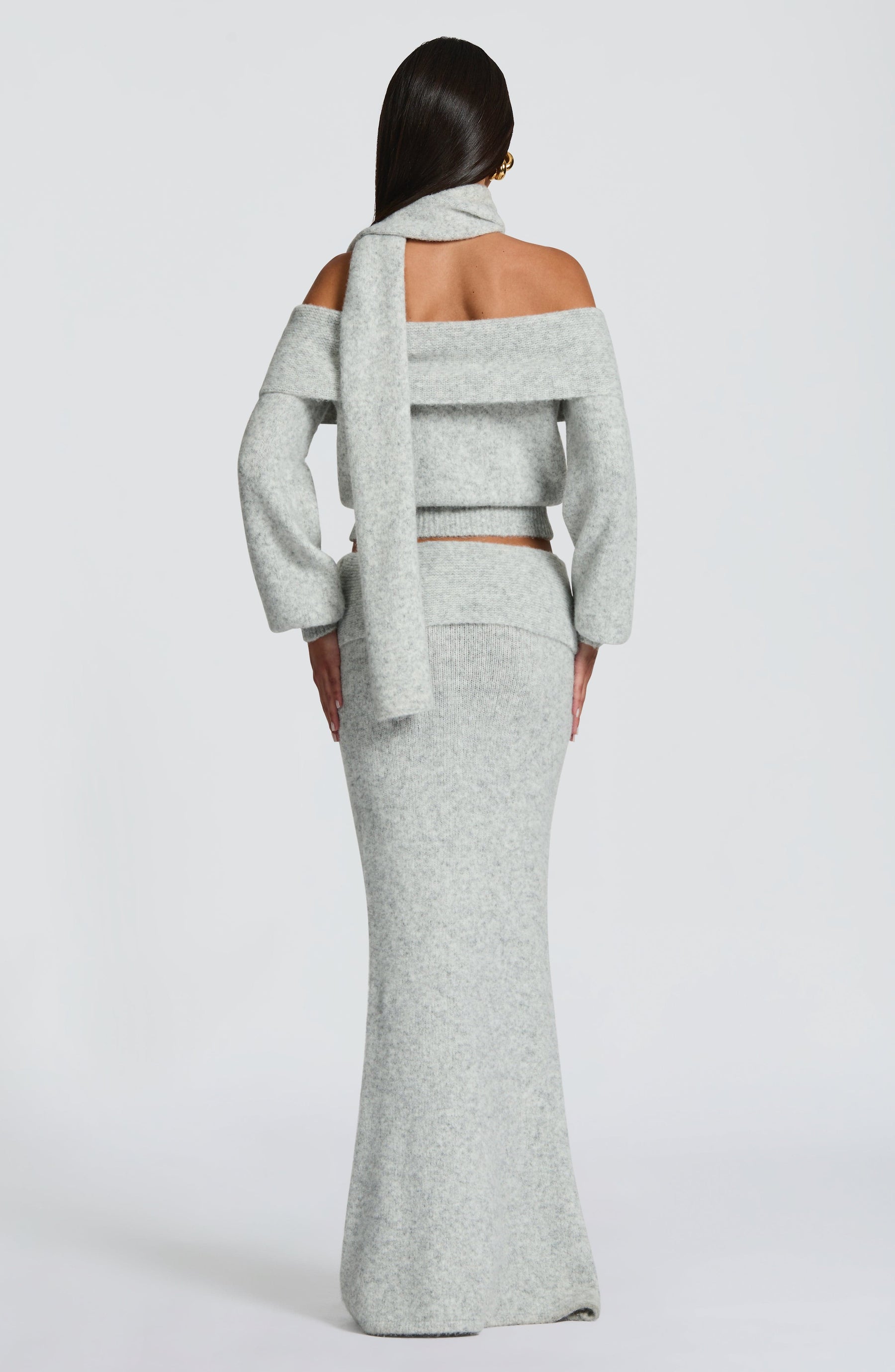Andie Maxi Skirt - Light Grey Marl T.T