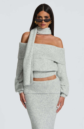 Andie Top - Light Grey Marl Ryvelle