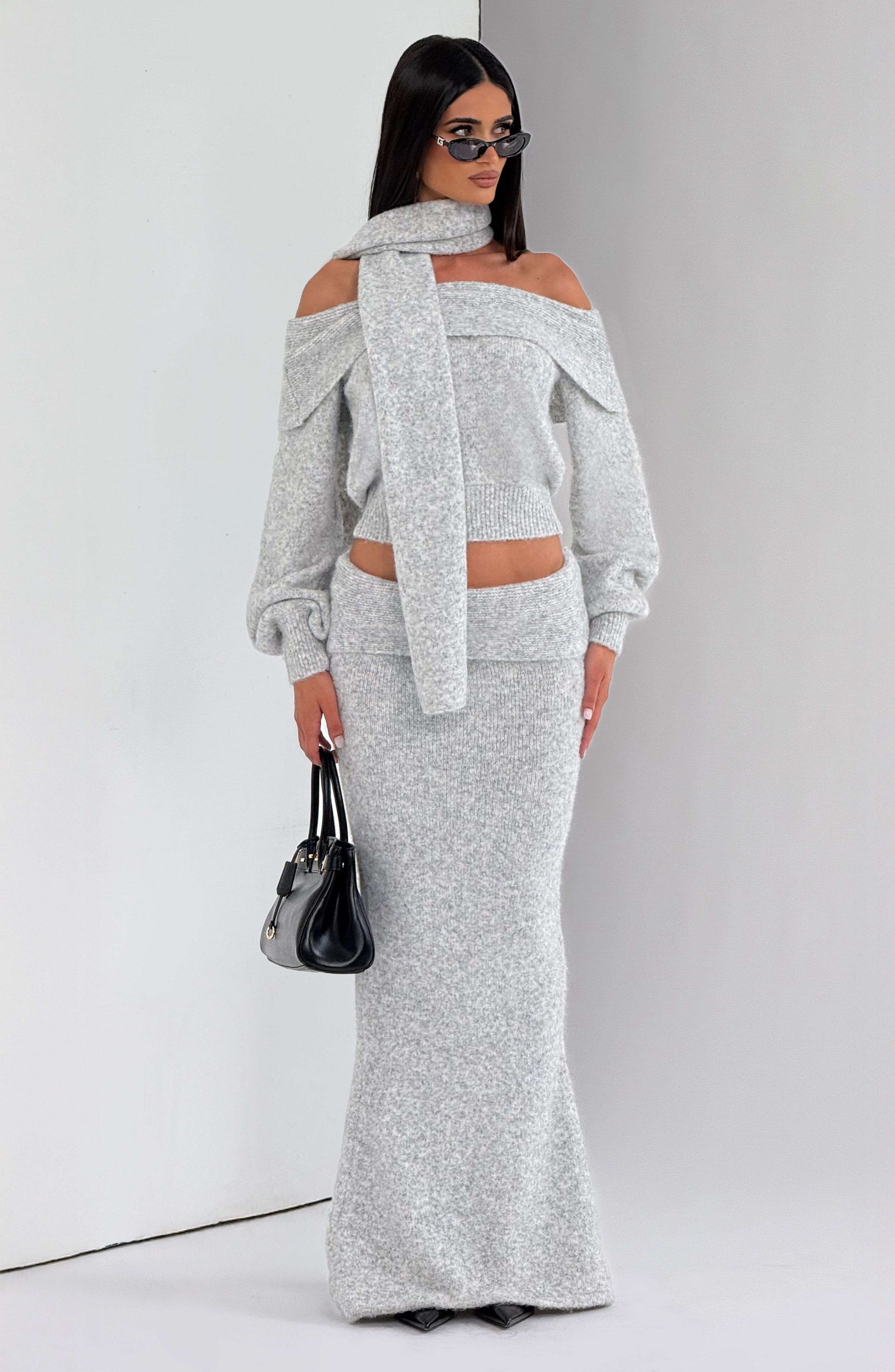Andie Top - Light Grey Marl Ryvelle