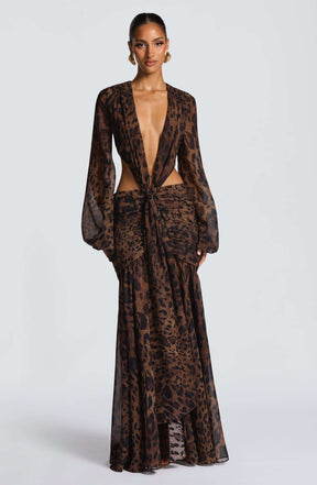 Andrina Maxi Dress - Leopard Print T.X