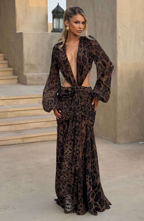 Andrina Maxi Dress - Leopard Print T.X