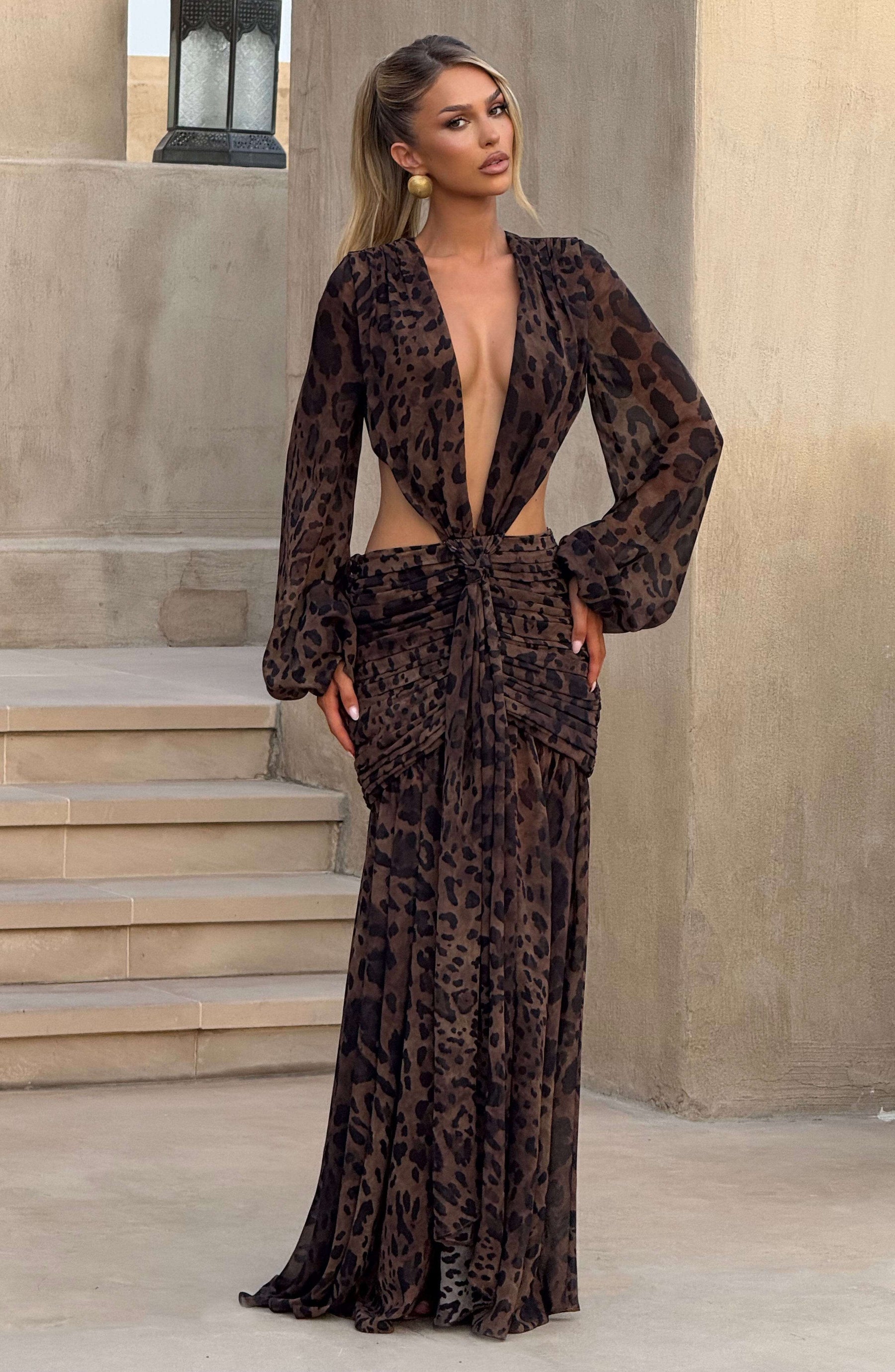 Andrina Maxi Dress - Leopard Print T.X