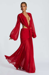 Andrina Maxi Dress - Red T.X