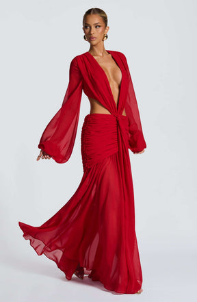 Andrina Maxi Dress - Red T.X