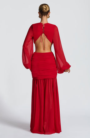 Andrina Maxi Dress - Red T.X