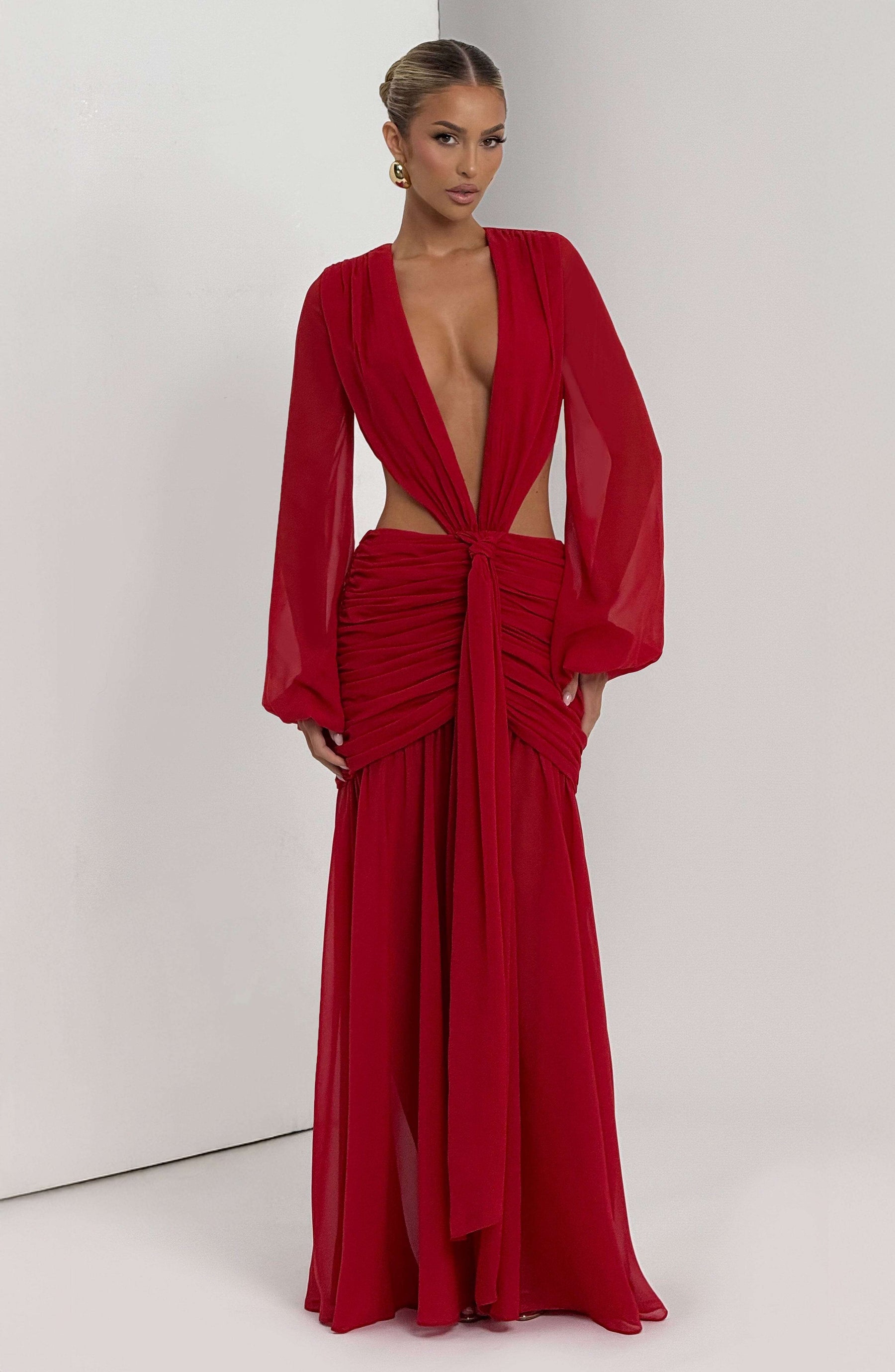 Andrina Maxi Dress - Red T.X