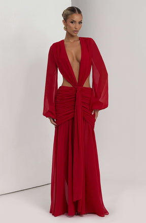 Andrina Maxi Dress - Red T.X