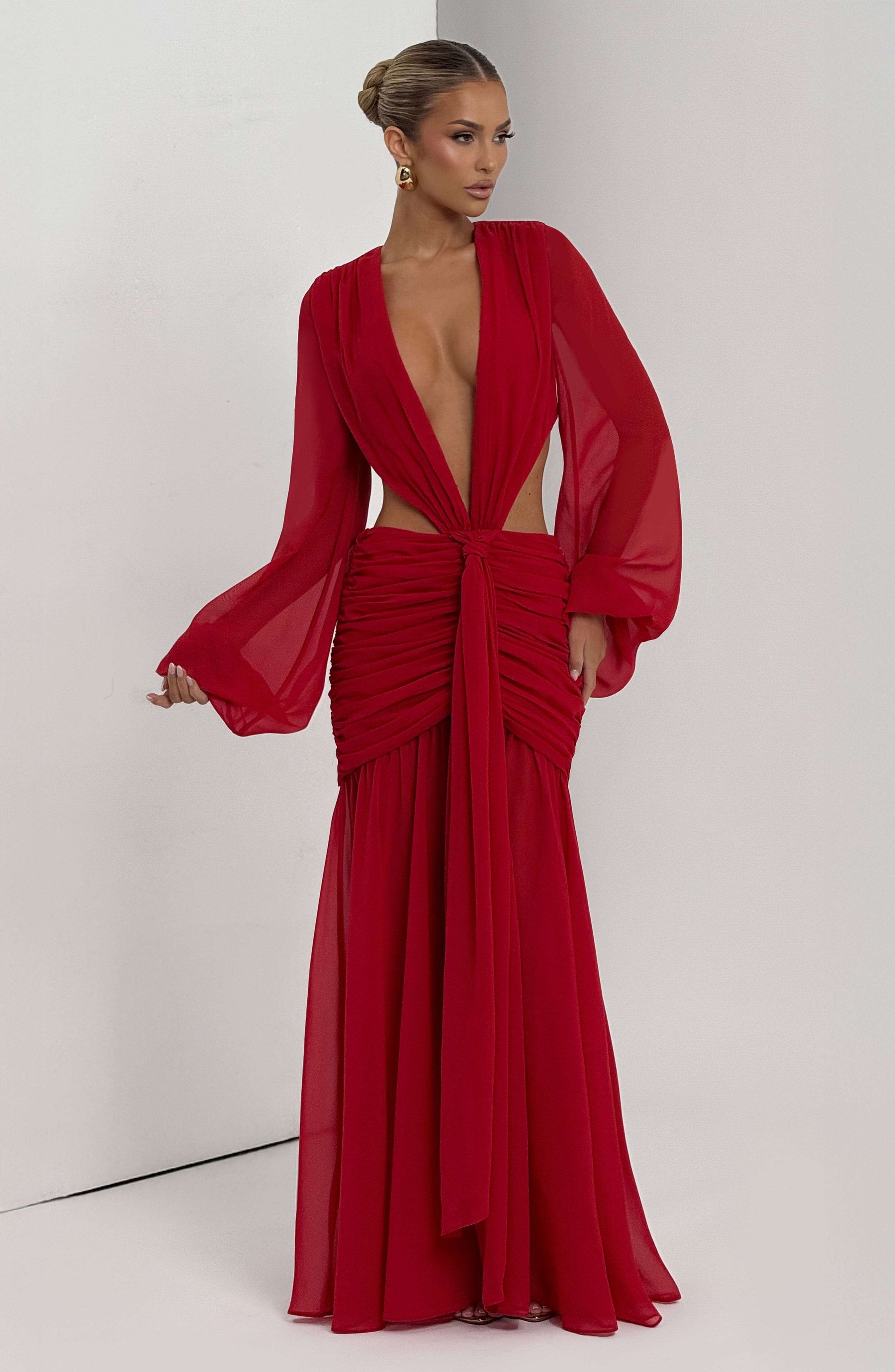Andrina Maxi Dress - Red T.X