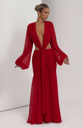 Andrina Maxi Dress - Red T.X